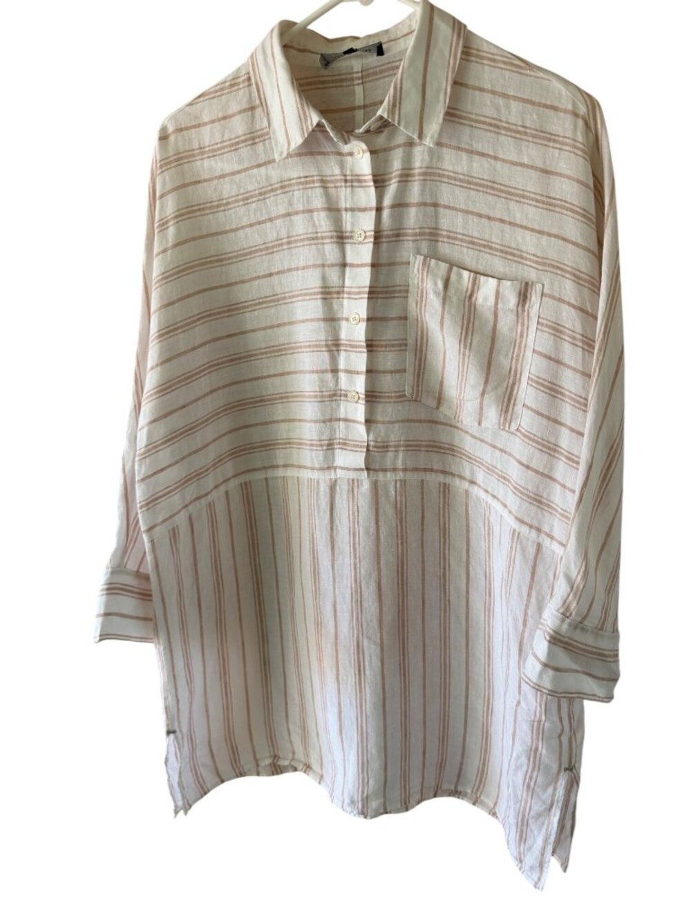 Lafayette 148 New York Womens Popover-style button-up Shirt/Tunic Size M Casual